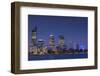 Australia, Perth, City Skyline from Swan River, Dusk-Walter Bibikow-Framed Photographic Print