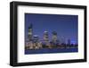 Australia, Perth, City Skyline from Swan River, Dusk-Walter Bibikow-Framed Photographic Print