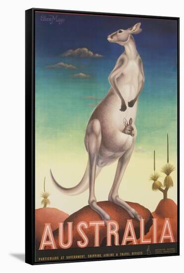 Australia Poster-Eileen Mayo-Framed Stretched Canvas