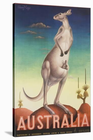 Australia Poster-Eileen Mayo-Stretched Canvas