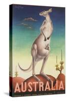 Australia Poster-Eileen Mayo-Stretched Canvas