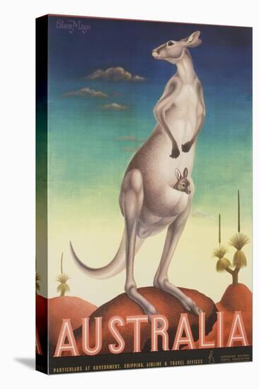 Australia Poster-Eileen Mayo-Stretched Canvas