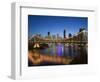 Australia, Queensland, Brisbane, Story Bridge with Riverside Centre Highrises-Walter Bibikow-Framed Photographic Print