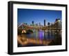 Australia, Queensland, Brisbane, Story Bridge with Riverside Centre Highrises-Walter Bibikow-Framed Photographic Print