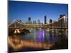 Australia, Queensland, Brisbane, Story Bridge with Riverside Centre Highrises-Walter Bibikow-Mounted Photographic Print