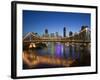 Australia, Queensland, Brisbane, Story Bridge with Riverside Centre Highrises-Walter Bibikow-Framed Photographic Print