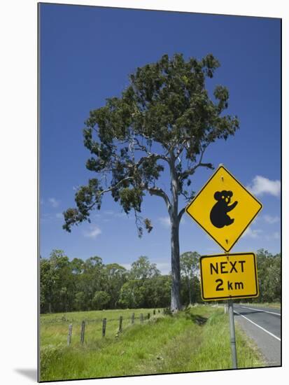 Australia, Queensland, Fraser Coast, Maryborough, Koala Crossing Sign on the Bruce Highway-Walter Bibikow-Mounted Photographic Print