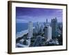 Australia, Queensland, Gold Coast, Surfer's Paradise, Evening View of Surfer's Paradise Highrises-Walter Bibikow-Framed Photographic Print