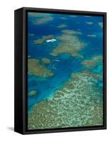 Australia, Queensland, North Coast, Cairns Area, Great Barrier Reef, Aerial View of Moore Reef-Walter Bibikow-Framed Stretched Canvas