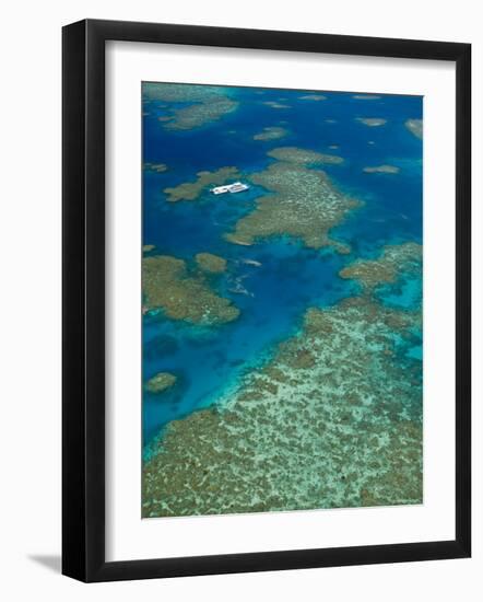 Australia, Queensland, North Coast, Cairns Area, Great Barrier Reef, Aerial View of Moore Reef-Walter Bibikow-Framed Photographic Print