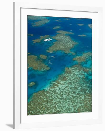 Australia, Queensland, North Coast, Cairns Area, Great Barrier Reef, Aerial View of Moore Reef-Walter Bibikow-Framed Photographic Print