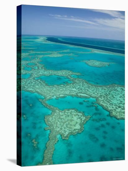 Australia, Queensland, Whitsunday Coast, Great Barrier Reef, Aerial View-Walter Bibikow-Stretched Canvas