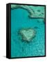 Australia, Queensland, Whitsunday Coast, Great Barrier Reef, Heart Reef, Aerial View-Walter Bibikow-Framed Stretched Canvas