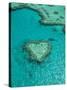 Australia, Queensland, Whitsunday Coast, Great Barrier Reef, Heart Reef, Aerial View-Walter Bibikow-Stretched Canvas