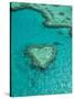 Australia, Queensland, Whitsunday Coast, Great Barrier Reef, Heart Reef, Aerial View-Walter Bibikow-Stretched Canvas