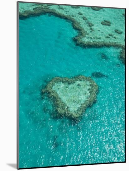 Australia, Queensland, Whitsunday Coast, Great Barrier Reef, Heart Reef, Aerial View-Walter Bibikow-Mounted Photographic Print