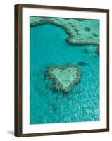 Australia, Queensland, Whitsunday Coast, Great Barrier Reef, Heart Reef, Aerial View-Walter Bibikow-Framed Photographic Print