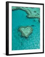 Australia, Queensland, Whitsunday Coast, Great Barrier Reef, Heart Reef, Aerial View-Walter Bibikow-Framed Photographic Print