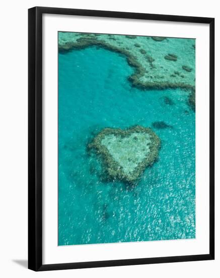 Australia, Queensland, Whitsunday Coast, Great Barrier Reef, Heart Reef, Aerial View-Walter Bibikow-Framed Photographic Print