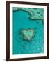 Australia, Queensland, Whitsunday Coast, Great Barrier Reef, Heart Reef, Aerial View-Walter Bibikow-Framed Photographic Print