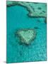 Australia, Queensland, Whitsunday Coast, Great Barrier Reef, Heart Reef, Aerial View-Walter Bibikow-Mounted Photographic Print