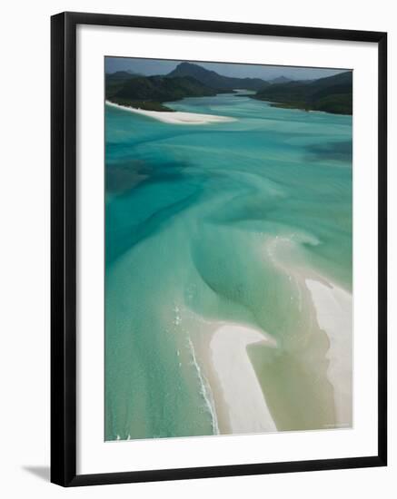 Australia, Queensland, Whitsunday Coast, Whitsunday Islands, Whitehaven Beach, Aerial View-Walter Bibikow-Framed Photographic Print