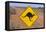 Australia Road Sign Warning of Kangaroos-null-Framed Stretched Canvas