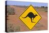 Australia Road Sign Warning of Kangaroos-null-Stretched Canvas