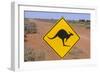 Australia Road Sign Warning of Kangaroos-null-Framed Premium Photographic Print