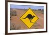 Australia Road Sign Warning of Kangaroos-null-Framed Photographic Print