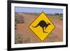 Australia Road Sign Warning of Kangaroos-null-Framed Photographic Print