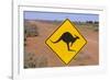 Australia Road Sign Warning of Kangaroos-null-Framed Photographic Print