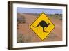 Australia Road Sign Warning of Kangaroos-null-Framed Photographic Print