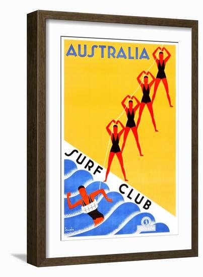 Australia Surf Club-Gert Sellheim-Framed Art Print