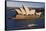 Australia, Sydney, Circular Quay, Sydney Opera House at Dusk-Walter Bibikow-Framed Stretched Canvas