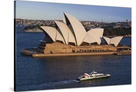 Australia, Sydney, Circular Quay, Sydney Opera House at Dusk-Walter Bibikow-Stretched Canvas
