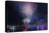 Australia, Sydney, Darling Harbor, Fireworks-Walter Bibikow-Stretched Canvas