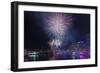 Australia, Sydney, Darling Harbor, Fireworks-Walter Bibikow-Framed Photographic Print