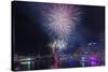 Australia, Sydney, Darling Harbor, Fireworks-Walter Bibikow-Stretched Canvas