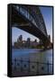 Australia, Sydney Harbor Bridge and Skyline from Milsons Point-Walter Bibikow-Framed Stretched Canvas