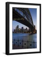 Australia, Sydney Harbor Bridge and Skyline from Milsons Point-Walter Bibikow-Framed Premium Photographic Print