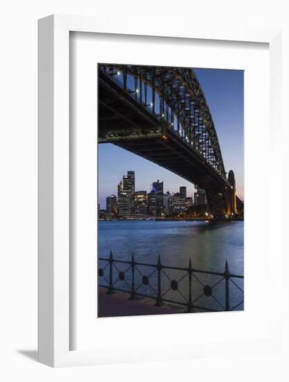 Australia, Sydney Harbor Bridge and Skyline from Milsons Point-Walter Bibikow-Framed Photographic Print