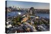 Australia, Sydney Harbor Bridge, Elevated View, Dawn-Walter Bibikow-Stretched Canvas