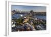 Australia, Sydney Harbor Bridge, Elevated View, Dawn-Walter Bibikow-Framed Photographic Print