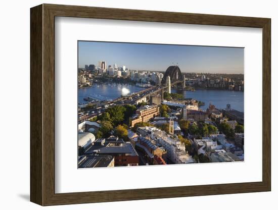 Australia, Sydney Harbor Bridge, Elevated View, Dawn-Walter Bibikow-Framed Photographic Print