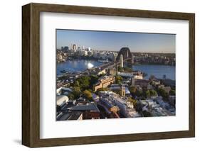 Australia, Sydney Harbor Bridge, Elevated View, Dawn-Walter Bibikow-Framed Photographic Print