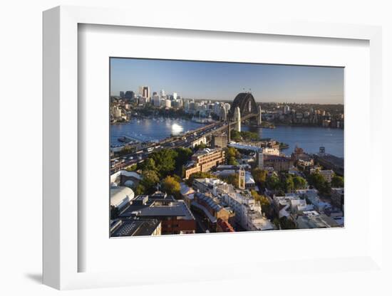 Australia, Sydney Harbor Bridge, Elevated View, Dawn-Walter Bibikow-Framed Photographic Print