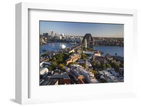 Australia, Sydney Harbor Bridge, Elevated View, Dawn-Walter Bibikow-Framed Photographic Print