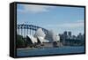 Australia, Sydney. Landmark Sydney Opera House and Harbour Bridge-Cindy Miller Hopkins-Framed Stretched Canvas