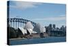 Australia, Sydney. Landmark Sydney Opera House and Harbour Bridge-Cindy Miller Hopkins-Stretched Canvas